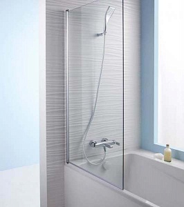 Шторка для ванны 80x140 Jacob Delafon Struktura E6D042-GA, реверсивное прозрачное стекло. Размер:80*140 см