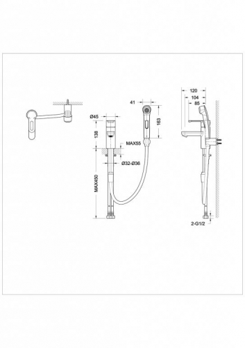 Смеситель для раковины с гигиеническим душем Bravat Stream-D F137163C-1 F137163C-1