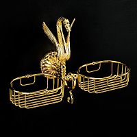 Настенная решетка-корзинка двойная Migliore Luxor золото 26126