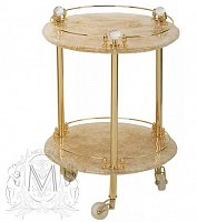 Столик на колесиках со стеклом Migliore Cristalia Swarovski бронза ML.CRS-60.249.BR