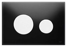Кнопка смыва Tece Loop 9240654 черное стекло, кнопка белая 9240654